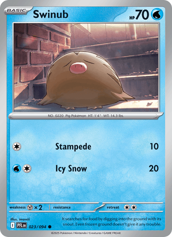Swinub 23/94 Phantasmal Flames English Pokémon card