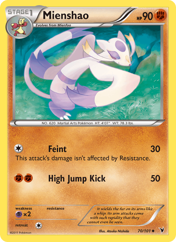 Mienshao 70/101 Noble Victories English Pokémon card