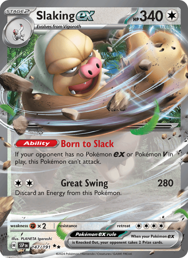 Slaking ex 147/191 Surging Sparks English Pokémon card