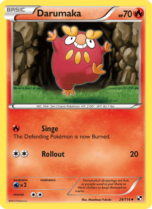 Darumaka 24/114 Black & White English Pokémon card