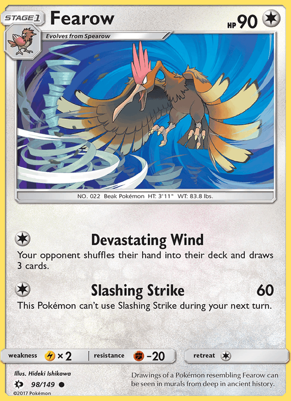 Fearow 98/149 Sun & Moon Base Set English Pokémon card