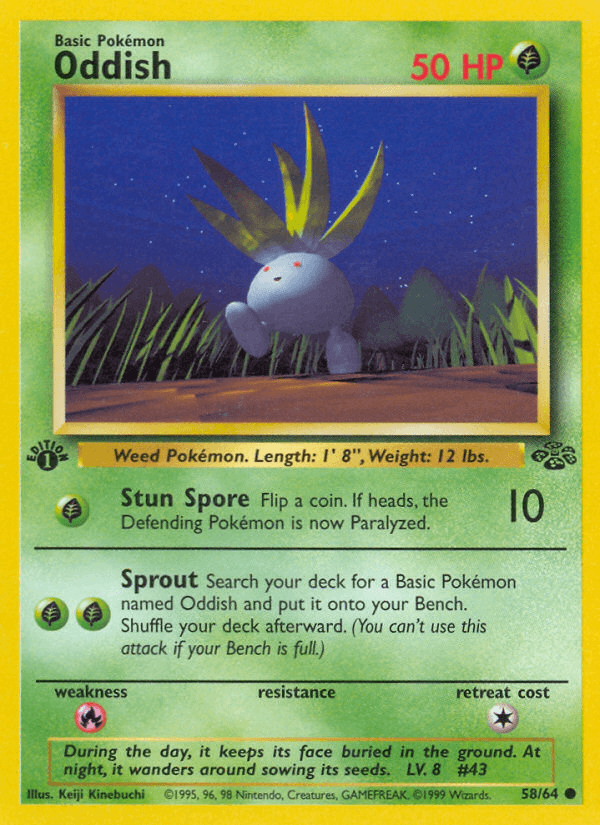 Oddish 58/64 Jungle English Pokémon card