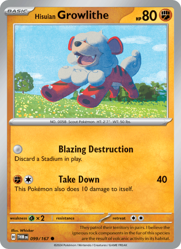 Hisuian Growlithe 99/167 Twilight Masquerade English Pokémon card