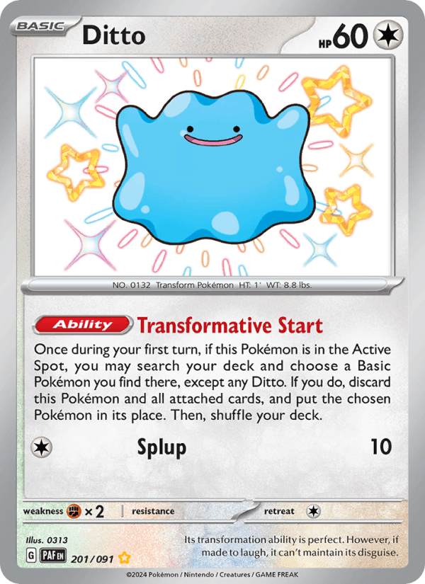 Ditto 201/91 Paldean Fates English Pokémon card