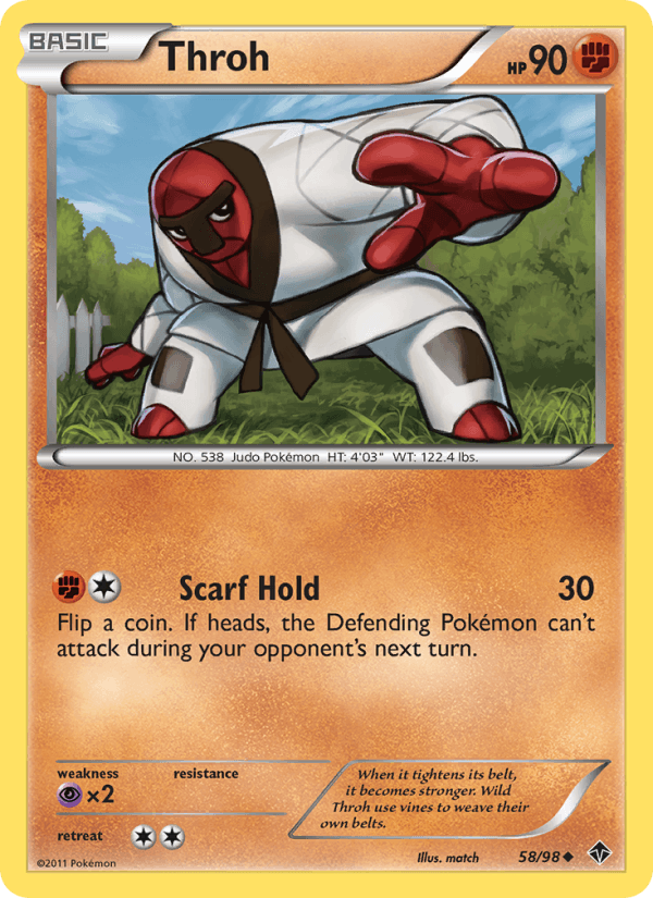 Throh 58/98 Emerging Powers English Pokémon card