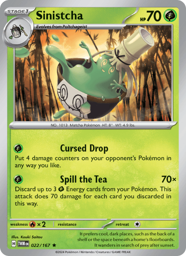 Sinistcha 22/167 Twilight Masquerade English Pokémon card