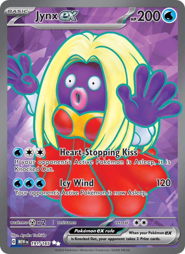 Jynx ex 191/165 151 English Pokémon card
