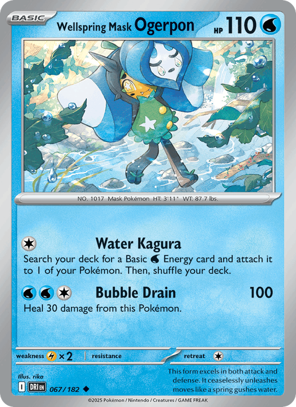 Wellspring Mask Ogerpon 67/182 Destined Rivals English Pokémon card