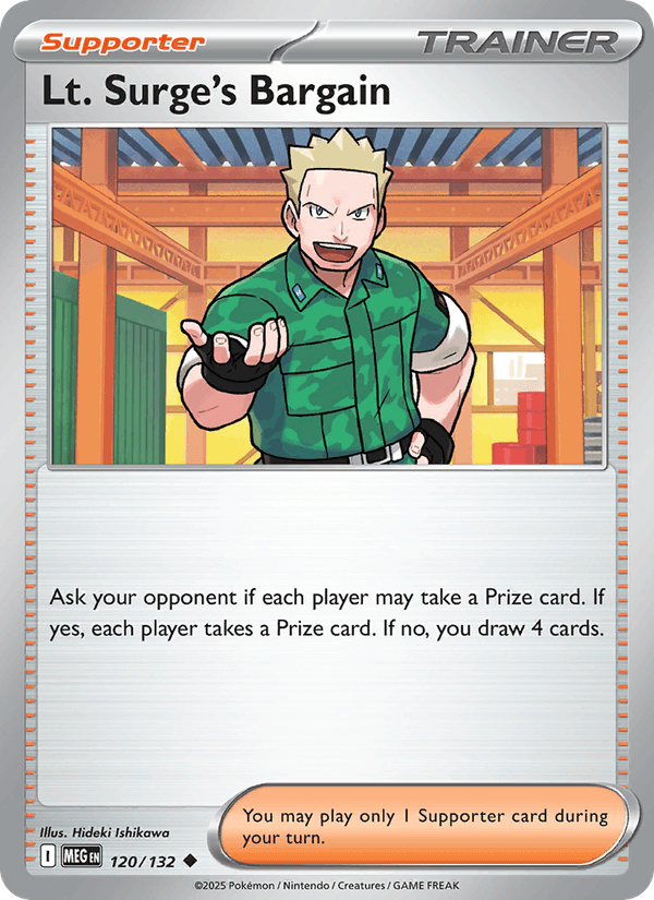 Lt. Surge's Bargain 120/132 Mega Evolution English Pokémon card