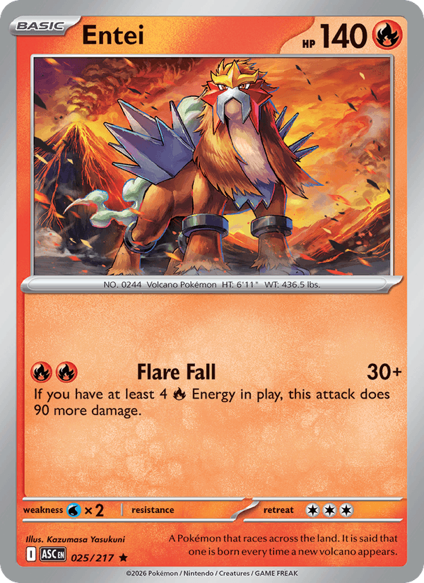 Entei 25/217 Ascended Heroes English Pokémon card
