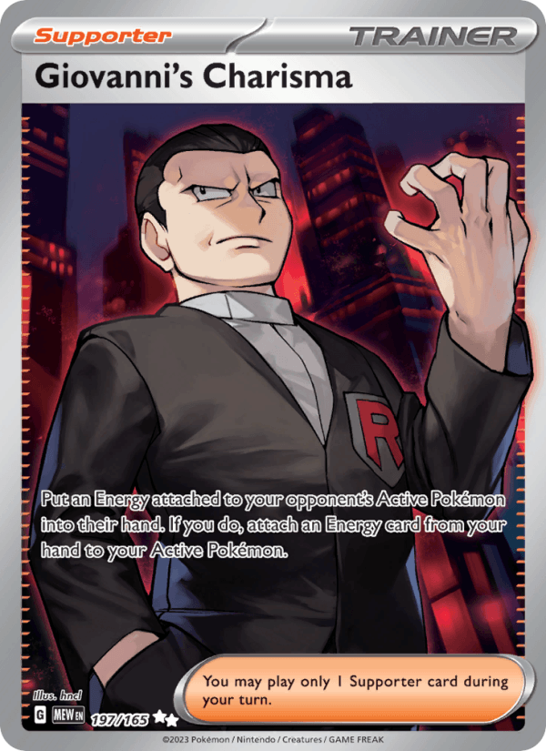 Giovanni's Charisma 197/165 151 English Pokémon card
