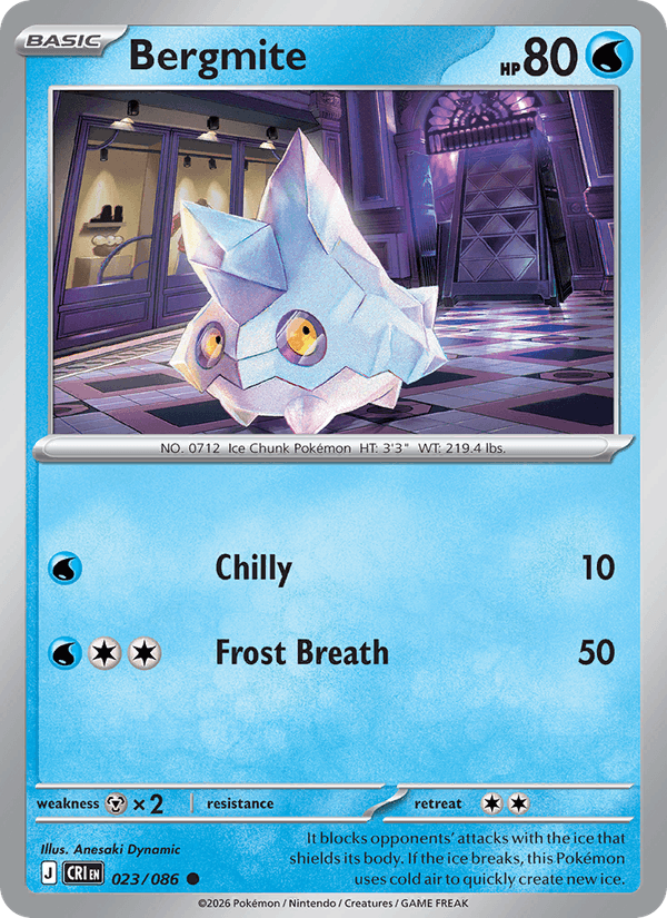 Bergmite 23/86 Chaos Rising English Pokémon card