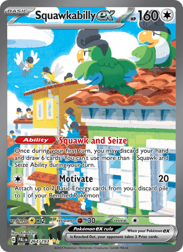 Squawkabilly ex 264/193 Paldea Evolved English Pokémon card