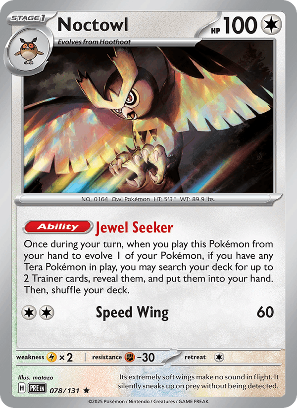 Noctowl 78/131 Prismatic Evolutions English Pokémon card