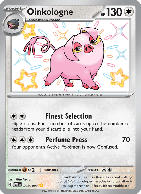 Oinkologne 208/91 Paldean Fates English Pokémon card