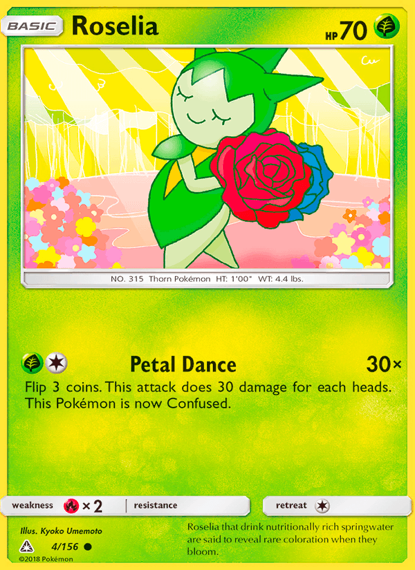 Roselia 4/156 Ultra Prism English Pokémon card