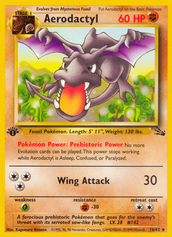 Aerodactyl 16/62 Fossil English Pokémon card