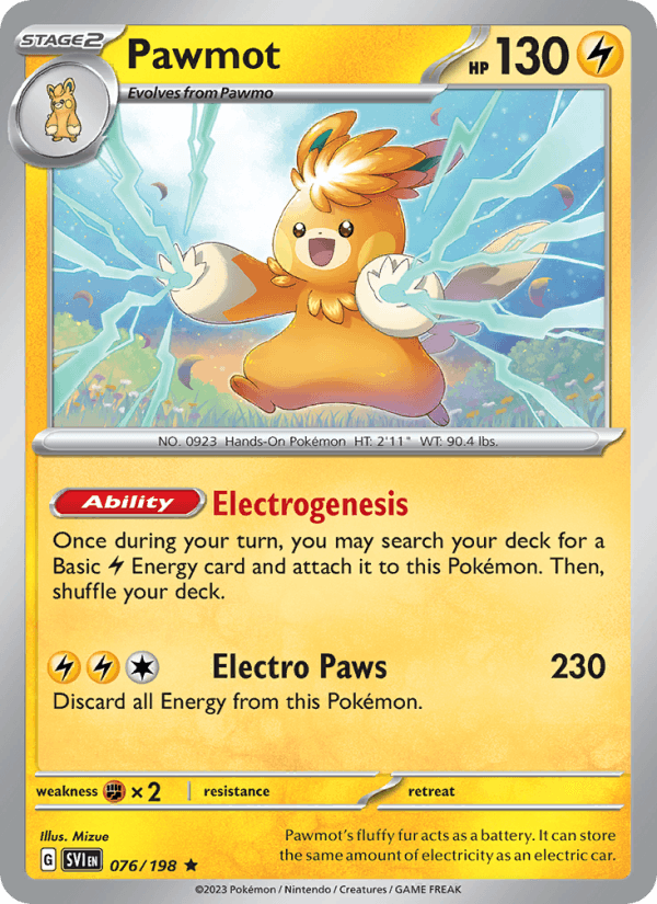 Pawmot 76/198 Scarlet & Violet English Pokémon card