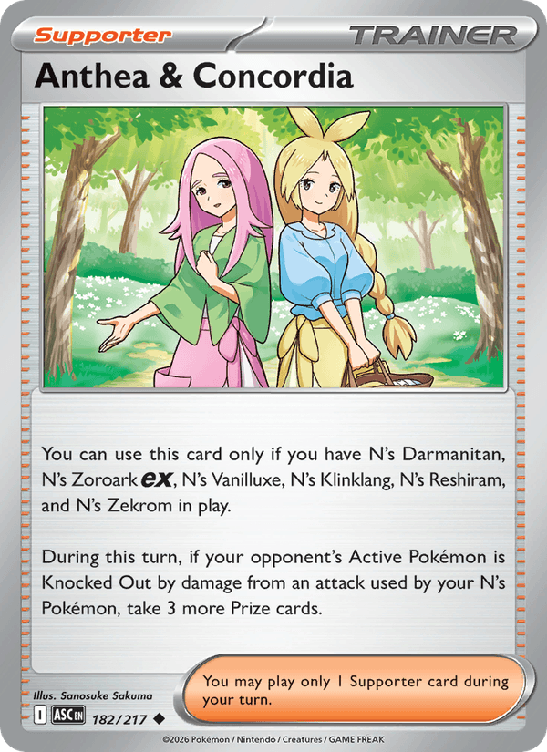 Anthea & Concordia 182/217 Ascended Heroes English Pokémon card