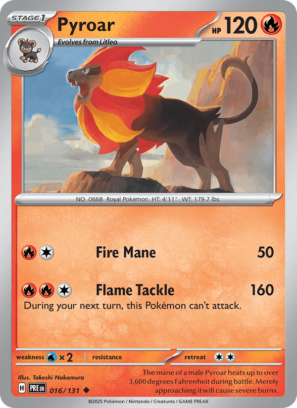 Pyroar 16/131 Prismatic Evolutions English Pokémon card