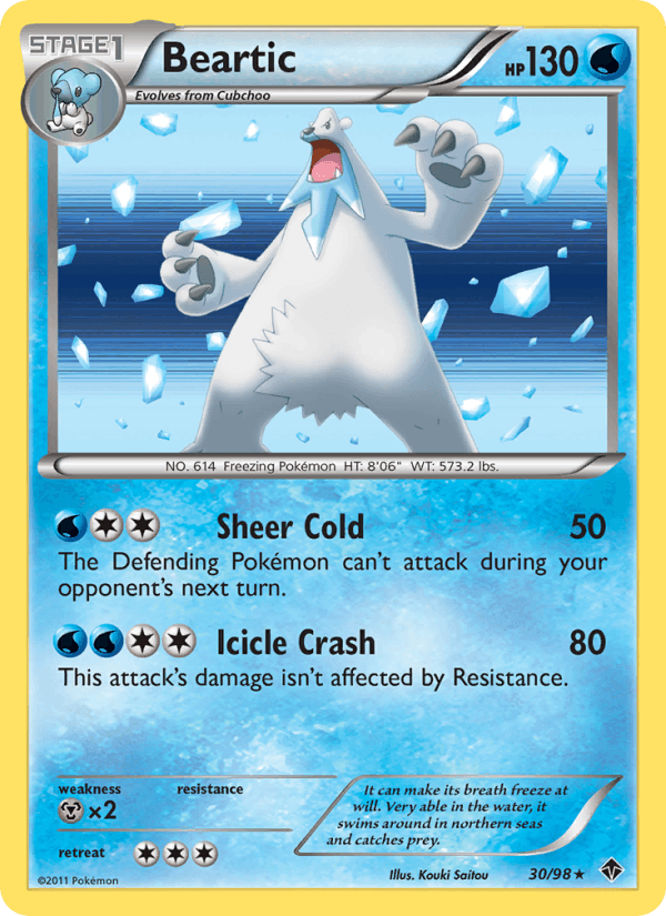 Beartic 30/98 Emerging Powers English Pokémon card