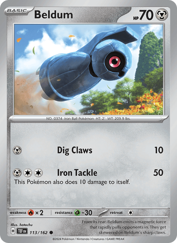 Beldum 113/162 Temporal Forces English Pokémon card