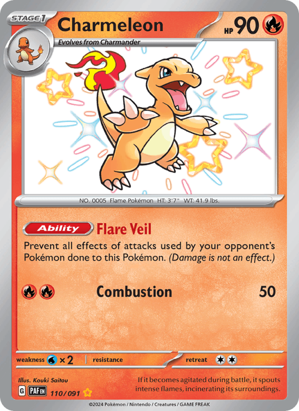 Charmeleon 110/91 Paldean Fates English Pokémon card
