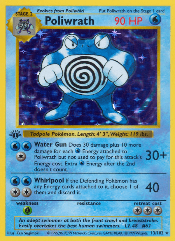Poliwrath 13/102 Base Set English Pokémon card