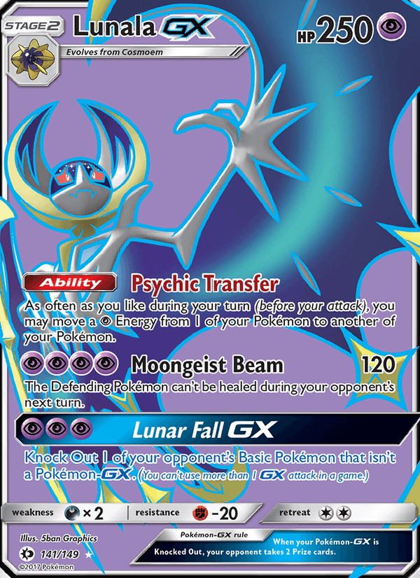 Lunala GX 141/149 Sun & Moon Base Set English Pokémon card