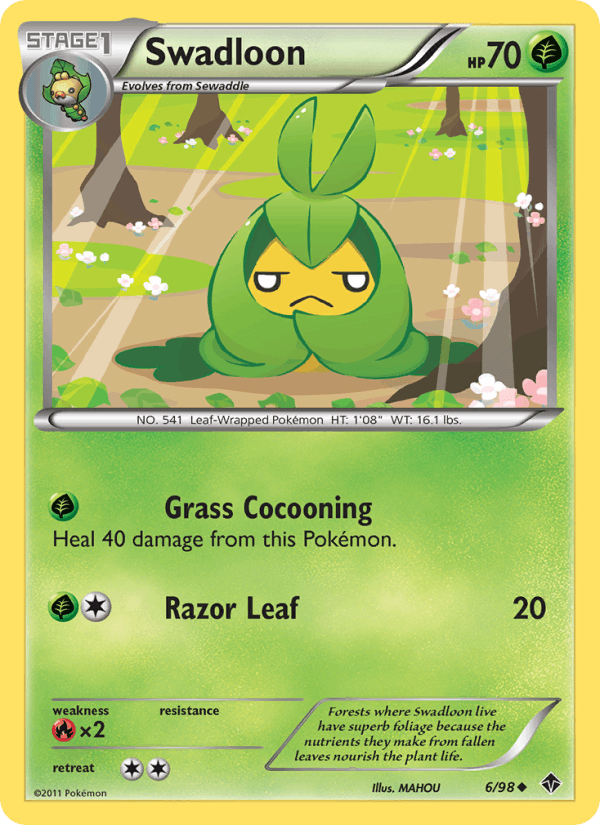 Swadloon 6/98 Emerging Powers English Pokémon card