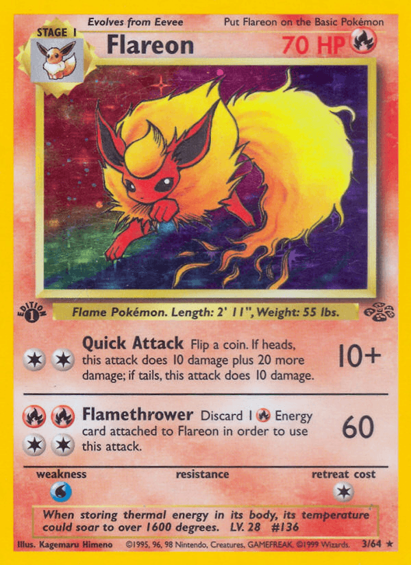 Flareon 3/64 Jungle English Pokémon card