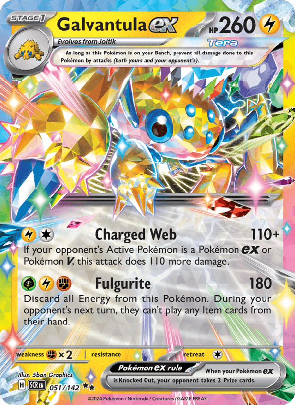 Galvantula ex 51/142 Stellar Crown English Pokémon card