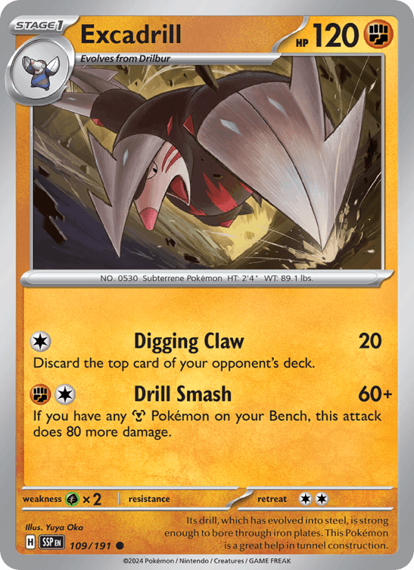 Excadrill 109/191 Surging Sparks English Pokémon card