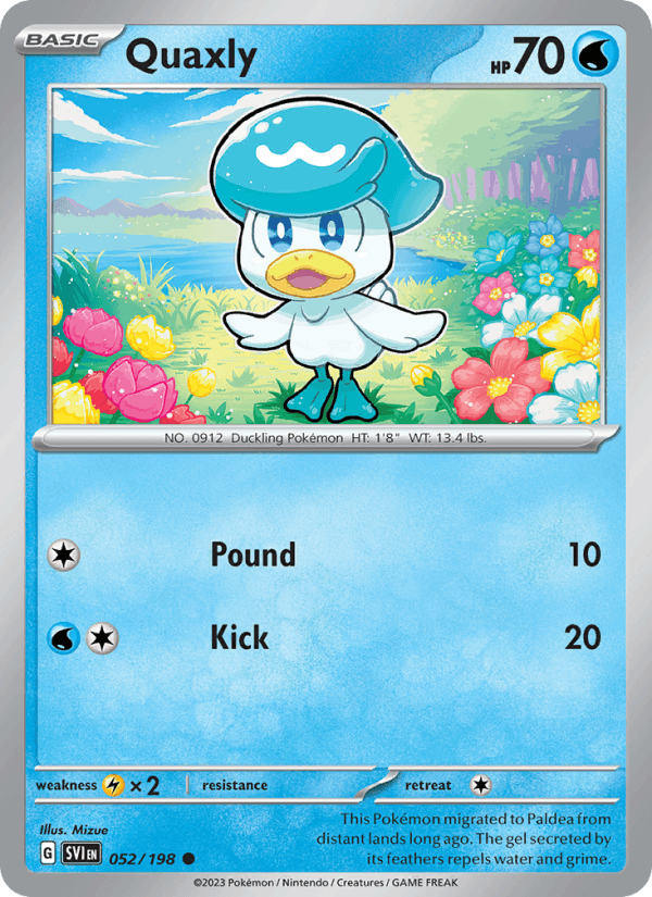 Quaxly 52/198 Scarlet & Violet English Pokémon card