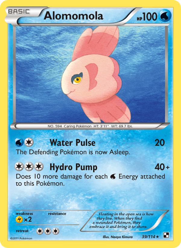 Alomomola 39/114 Black & White English Pokémon card