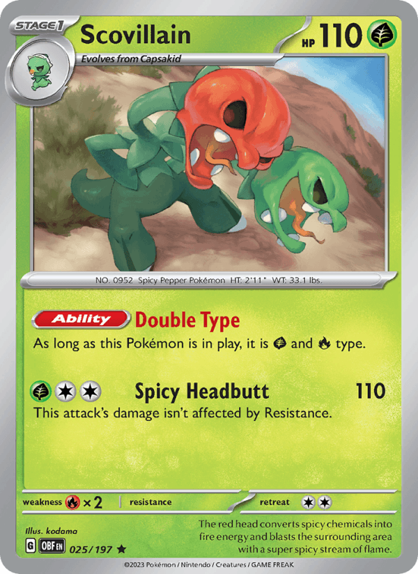 Scovillain 25/197 Obsidian Flames English Pokémon card