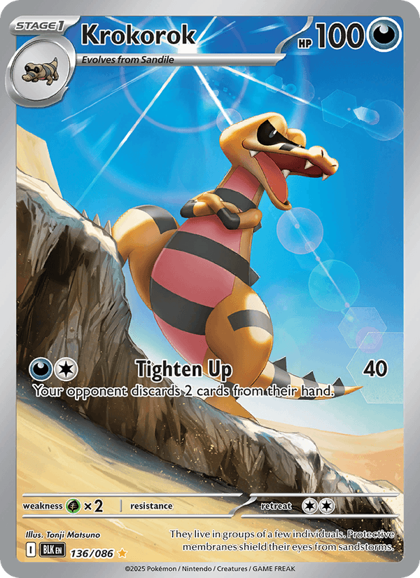 Krokorok 136/86 Black Bolt English Pokémon card