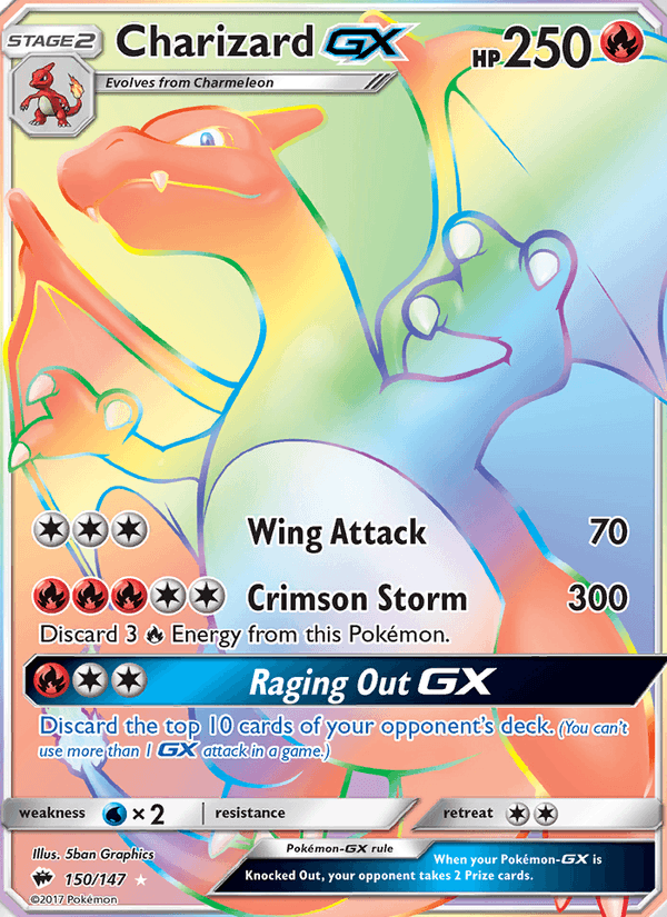 Charizard GX 150/147 Burning Shadows English Pokémon card