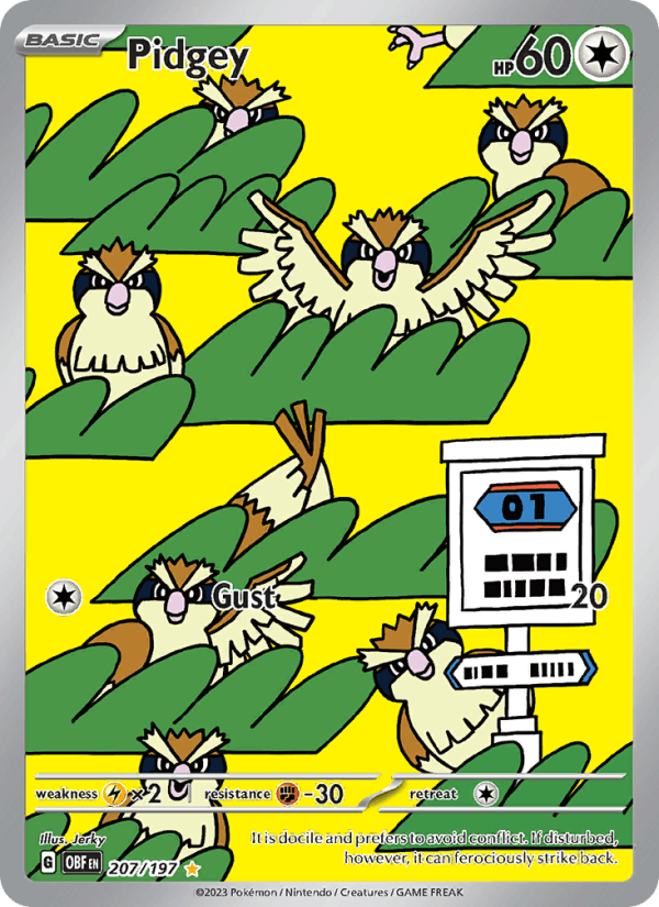 Pidgey 207/197 Obsidian Flames English Pokémon card