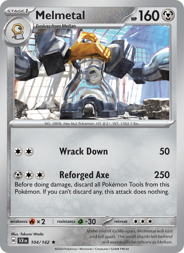 Melmetal 104/142 Stellar Crown English Pokémon card