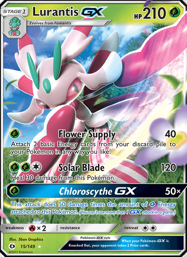Lurantis GX 15/149 Sun & Moon Base Set English Pokémon card