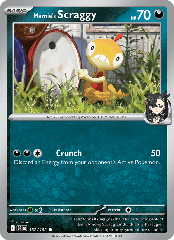 Marnie's Scraggy 132/182 Destined Rivals English Pokémon card
