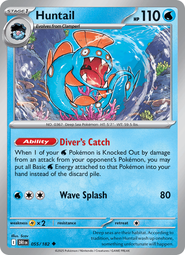 Huntail 55/182 Destined Rivals English Pokémon card
