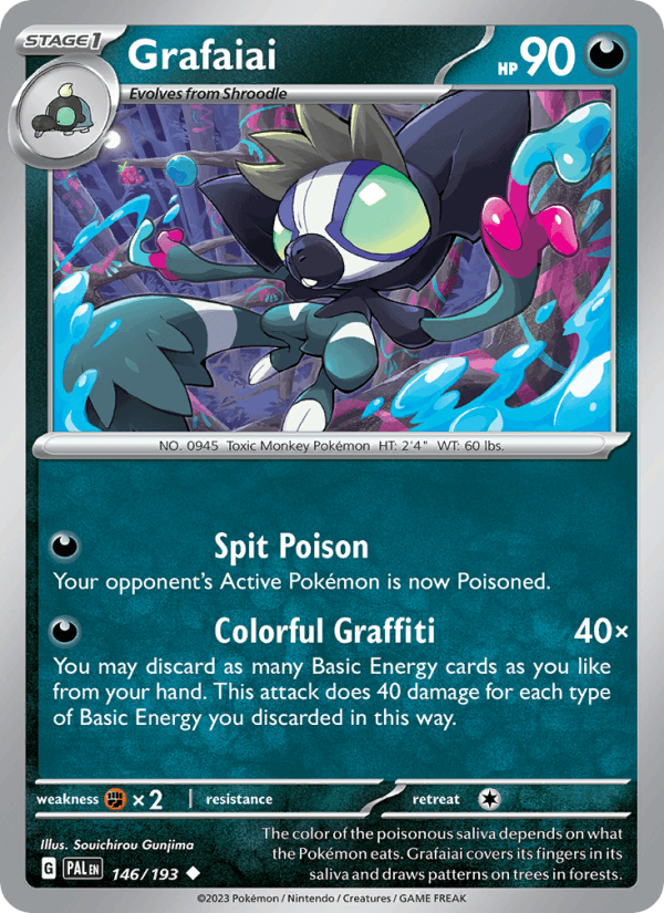 Grafaiai 146/193 Paldea Evolved English Pokémon card