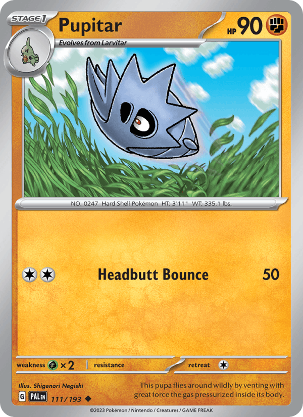 Pupitar 111/193 Paldea Evolved English Pokémon card