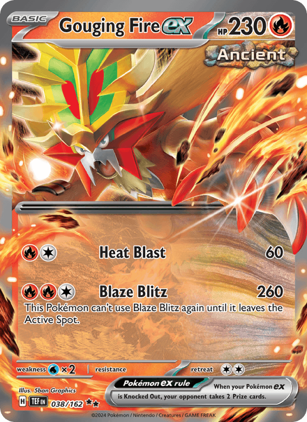 Gouging Fire ex 38/162 Temporal Forces English Pokémon card