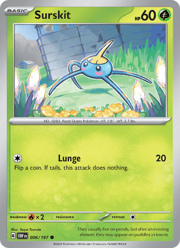 Surskit 6/197 Obsidian Flames English Pokémon card