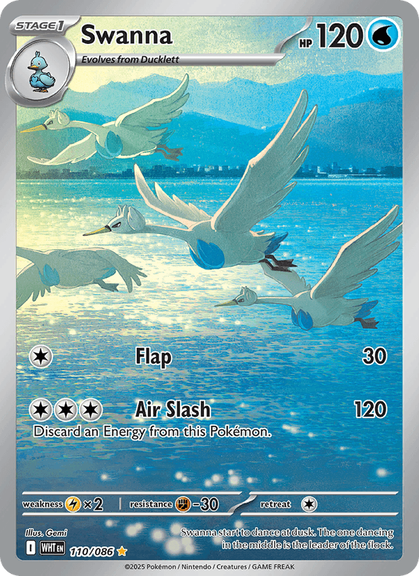 Swanna 110/86 White Flare English Pokémon card