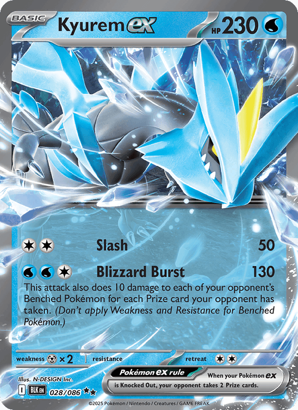 Kyurem ex 28/86 Black Bolt English Pokémon card