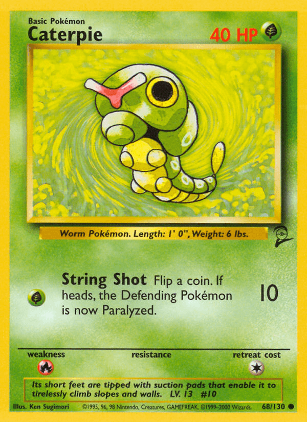 Caterpie 68/130 Base Set 2 English Pokémon card